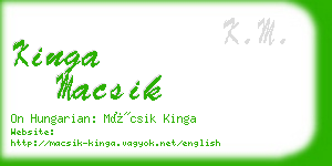 kinga macsik business card